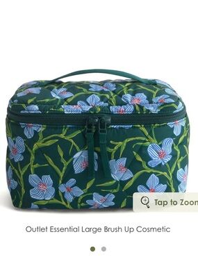 New Vera Bradley Essential Large Brush Up Cosmetic in Charolette Stems